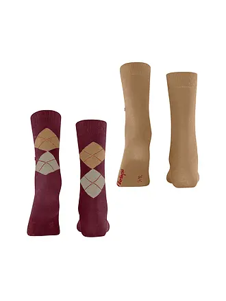 BURLINGTON | Chaussettes femme EVERYDAY, lot de 2 paires, 36-41 marine | dunkelrot